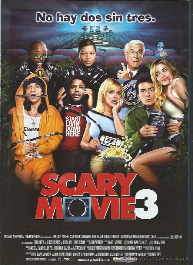 Cine: GU&Iacute;A PUBLICITARIA DE LA PEL&Iacute;CULA SCARY MOVIE 3, ORIGINAL, 30 POR 20CM