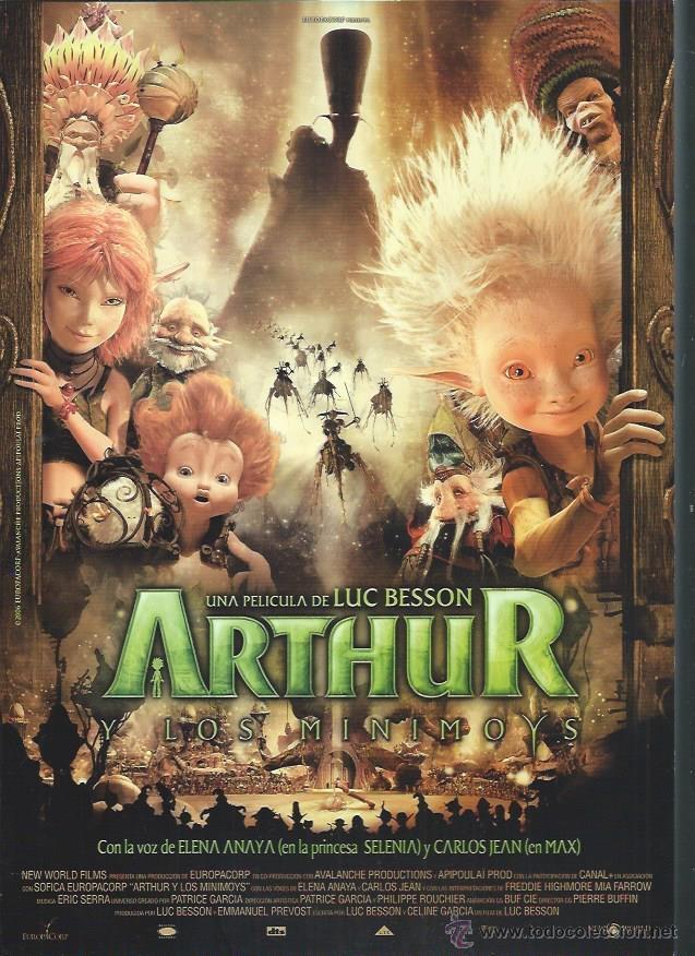 Kino: GU&Iacute;A PUBLICITARIA DE LA PEL&Iacute;CULA ARTHUR LOS MINIMOYS, ORIGINAL, 30 POR 20CM
