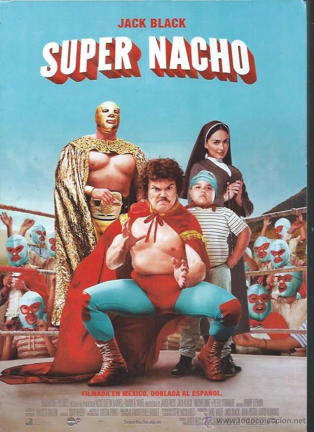 Kino: GU&Iacute;A PUBLICITARIA DE LA PEL&Iacute;CULA SUPER NACHO, ORIGINAL, 30 POR 20CM
