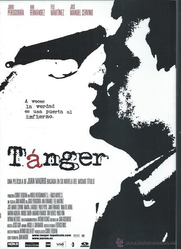 Kino: GU&Iacute;A PUBLICITARIA DE LA PEL&Iacute;CULA T&Aacute;NGER, JUAN MADRID, ORIGINAL, 30 POR 20CM