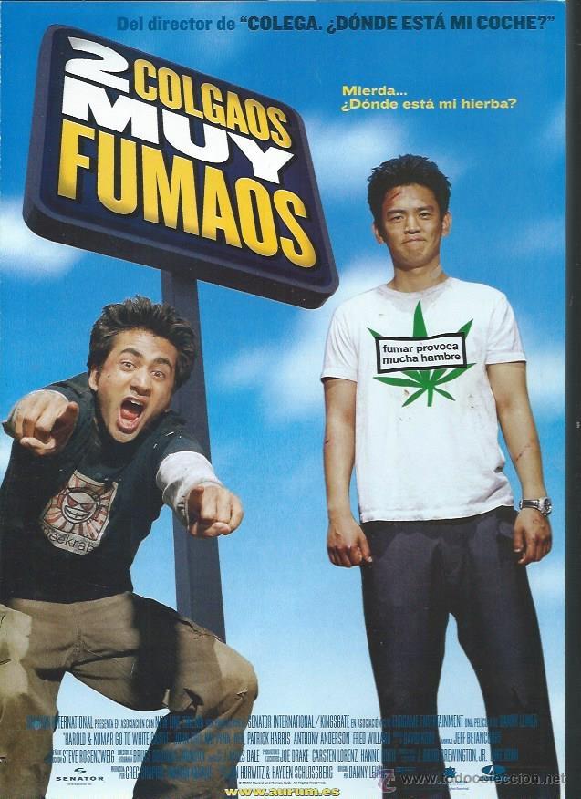 Kino: GU&Iacute;A PUBLICITARIA DE LA PEL&Iacute;CULA 2 COLGAOS MUY FUMAOS, ORIGINAL, 30 POR 20CM