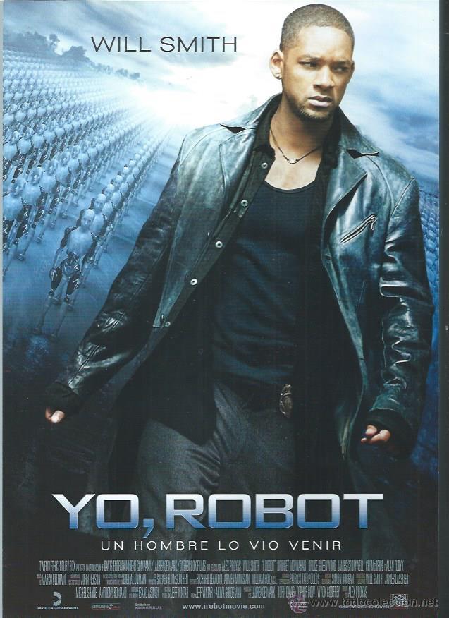 Cinema: GU&Iacute;A PUBLICITARIA DE LA PEL&Iacute;CULA YO, ROBOT, WILL SMITH, ORIGINAL, 20 POR 30CM