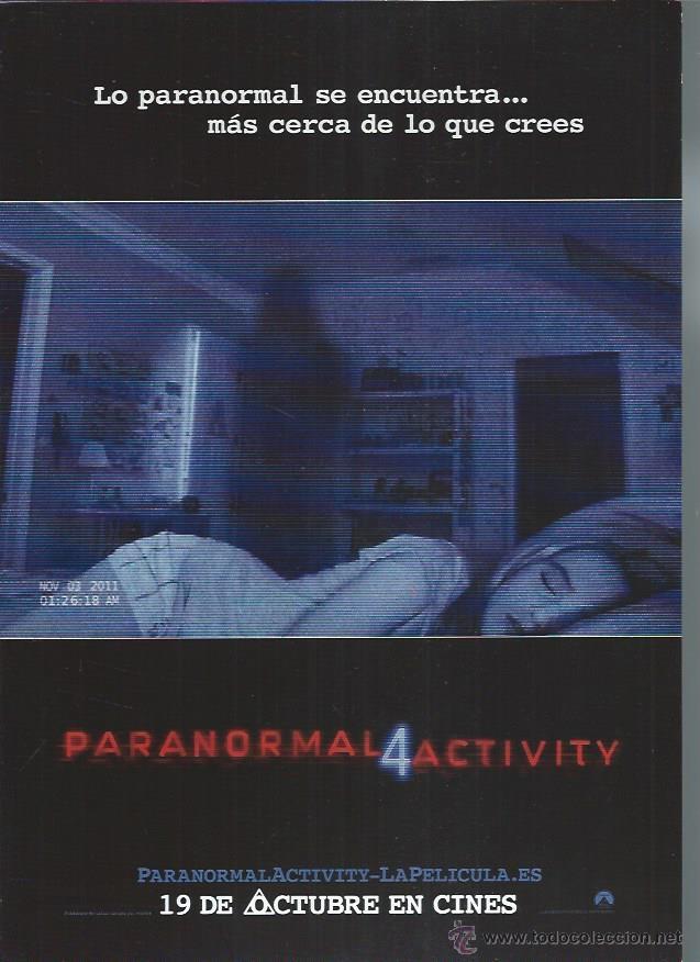 Cin&eacute;ma: GU&Iacute;A PUBLICITARIA DE LA PEL&Iacute;CULA PARANORMAL 7 ACTIVITY, ORIGINAL, 20 POR 30CM
