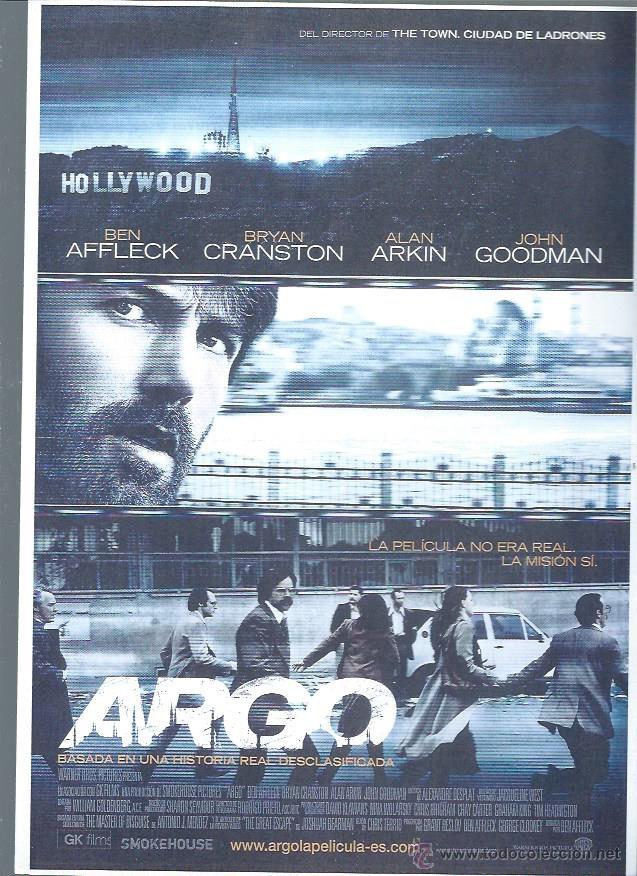 Cinema: GU&Iacute;A PUBLICITARIA DE LA PEL&Iacute;CULA ARGO, ORIGINAL, 20 POR 30CM