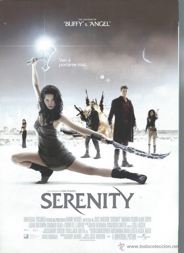 Cinema: GU&Iacute;A PUBLICITARIA DE LA PEL&Iacute;CULA SERENITY, ORIGINAL, 20 POR 30CM