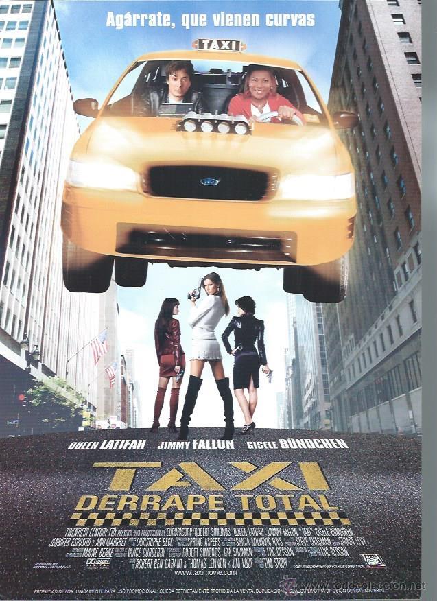 Cinema: GU&Iacute;A PUBLICITARIA DE LA PEL&Iacute;CULA TAXI DERRAPE TOTAL, ORIGINAL, 20 POR 30CM