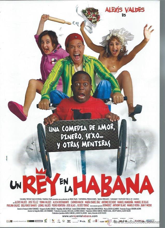 Cinema: GU&Iacute;A PUBLICITARIA DE LA PEL&Iacute;CULA UN REY EN LA HABANA, ORIGINAL, 20 POR 30CM
