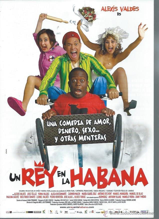 Cinema: GU&Iacute;A PUBLICITARIA DE LA PEL&Iacute;CULA UN REY EN LA HABANA, ORIGINAL, 20 POR 30CM