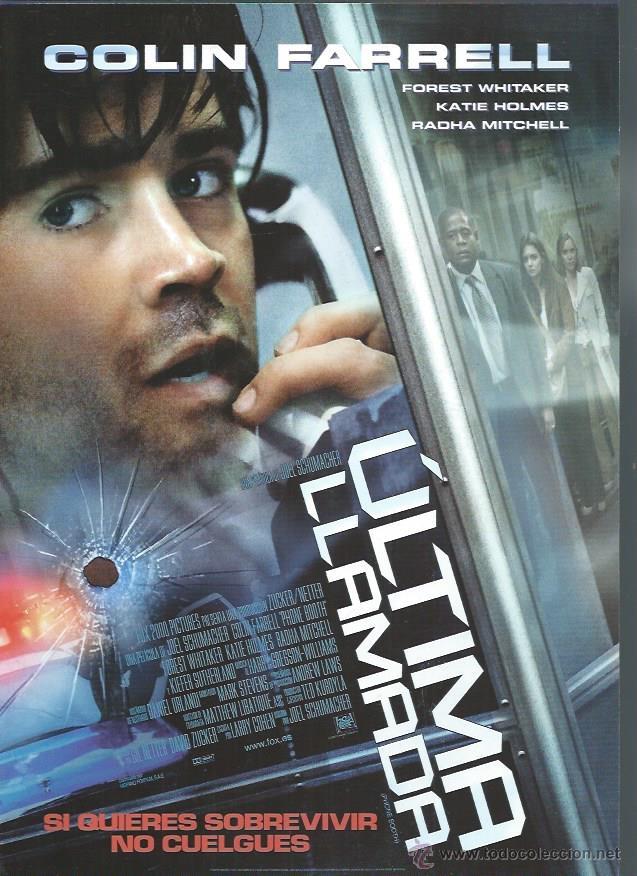 Cinema: GU&Iacute;A PUBLICITARIA DE LA PEL&Iacute;CULA &Uacute;LTIMA LLAMADA, ORIGINAL, 20 POR 30CM