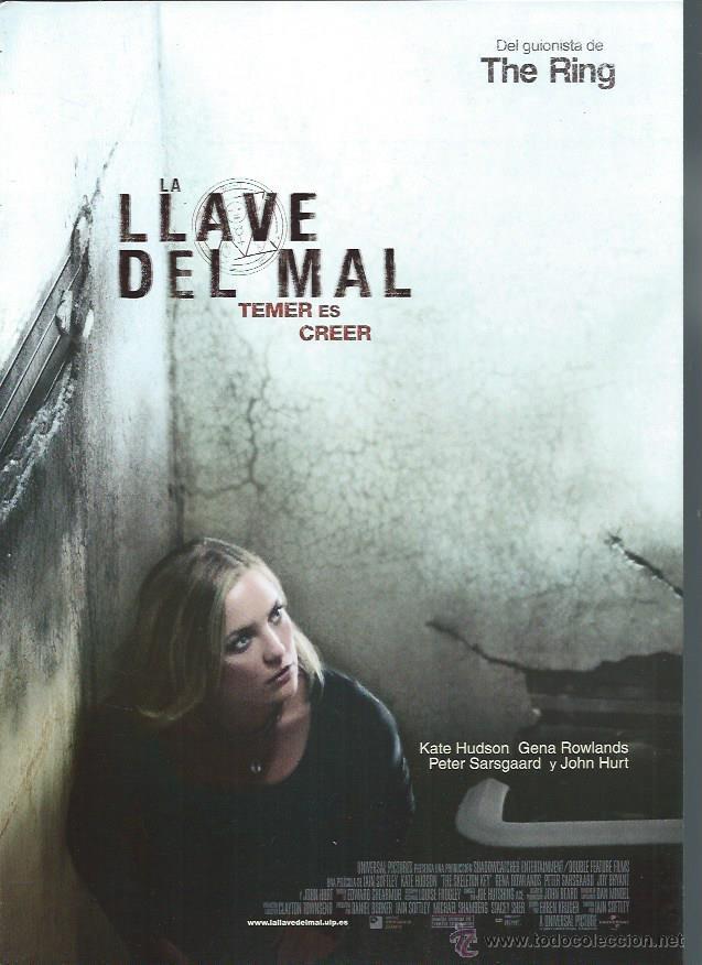 Kino: GU&Iacute;A PUBLICITARIA DE LA PEL&Iacute;CULA LA LLAVE DEL MAL, TEMER ES CREER, ORIGINAL, 20 POR 30CM