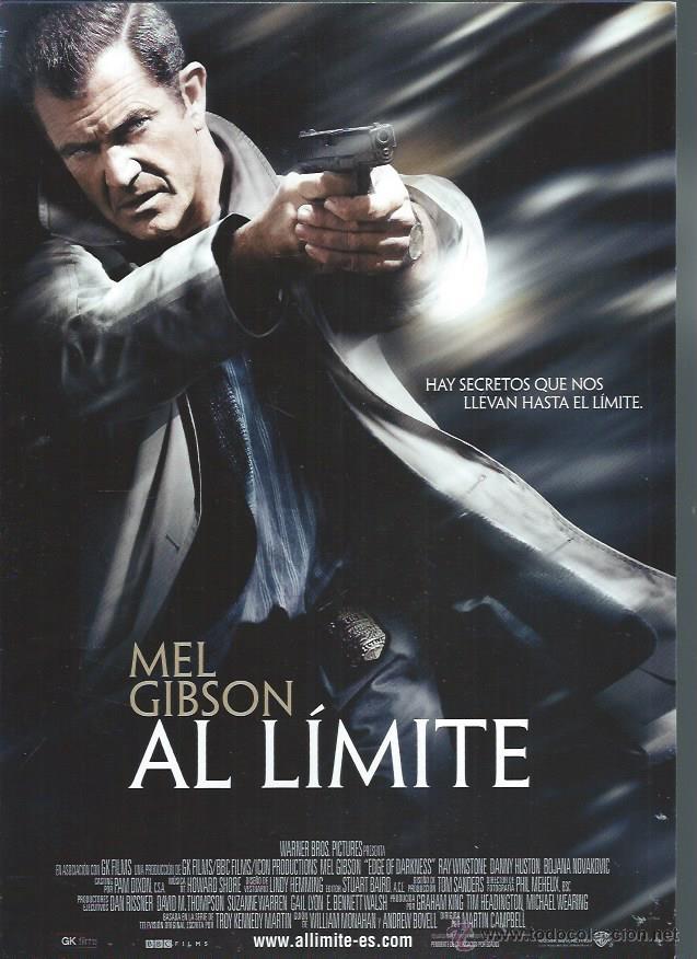 Kino: GU&Iacute;A PUBLICITARIA DE LA PEL&Iacute;CULA AL L&Iacute;MITE, MEL GIBSON, ORIGINAL, 20 POR 30CM