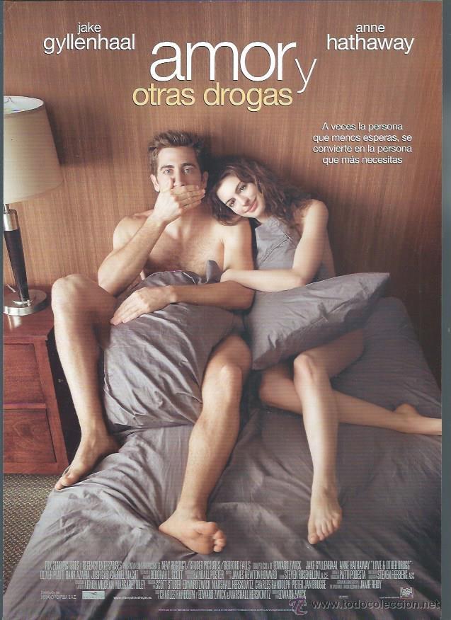 Kino: GU&Iacute;A PUBLICITARIA DE LA PEL&Iacute;CULA AMOR Y OTRAS DROGAS, ORIGINAL, 20 POR 30CM