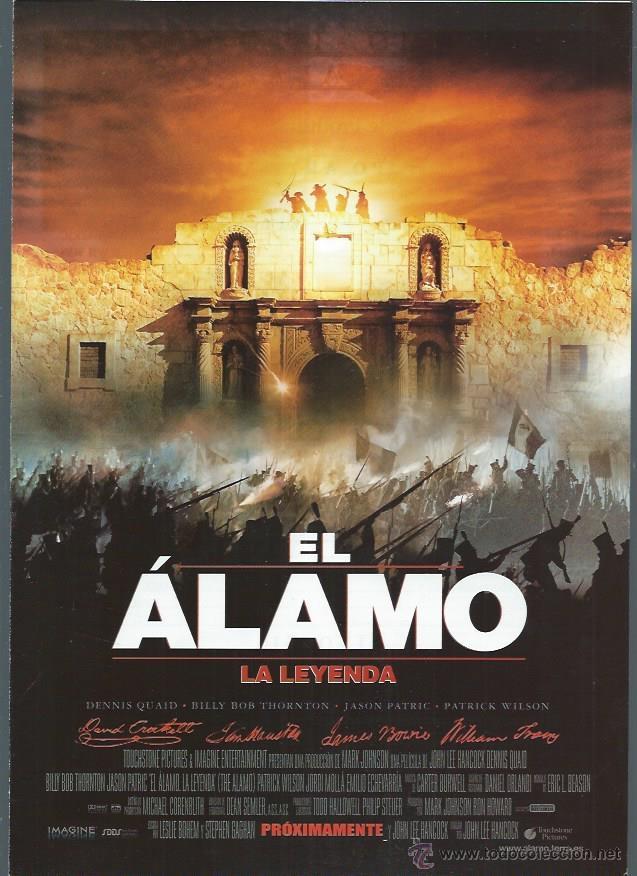 Kino: GU&Iacute;A PUBLICITARIA DE LA PEL&Iacute;CULA EL &Aacute;LAMO, LA LEYENDA, ORIGINAL, 20 POR 30CM