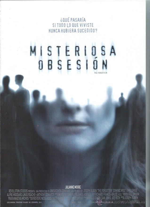 Kino: GU&Iacute;A PUBLICITARIA DE LA PEL&Iacute;CULA MISTERIOSA OBSESI&Oacute;N, ORIGINAL, 20 POR 30CM