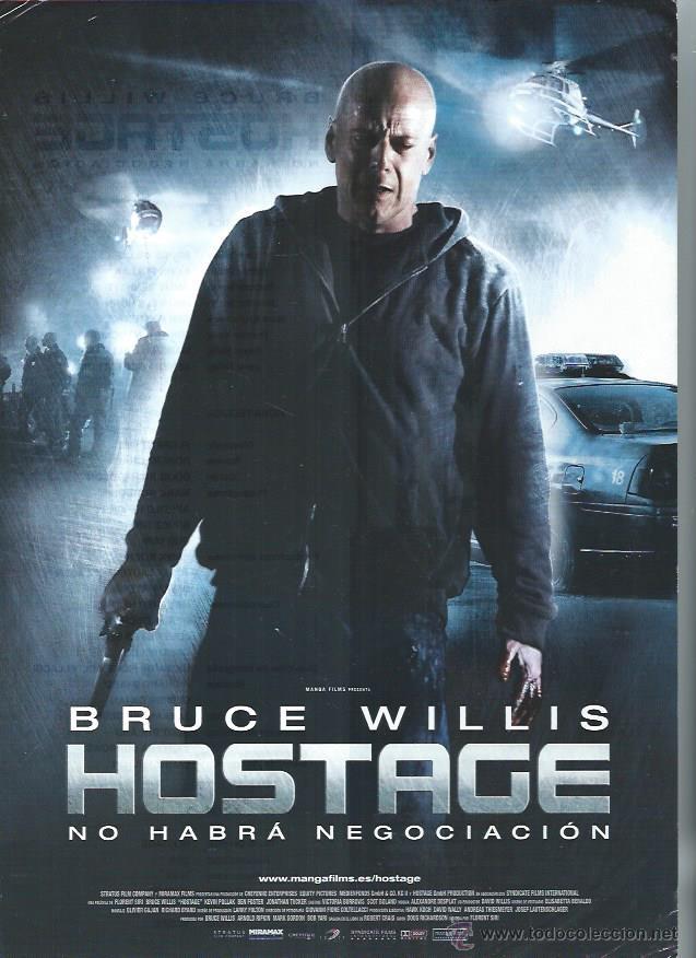 Cine: GU&Iacute;A PUBLICITARIA DE LA PEL&Iacute;CULA BRUCE WILLIS HOSTAGE, ORIGINAL, 20 POR 30CM
