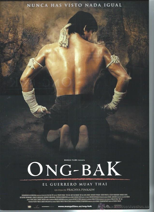 Kino: GU&Iacute;A PUBLICITARIA DE LA PEL&Iacute;CULA ONG BAK, EL GUERRERO MUAY THAI, ORIGINAL, 20 POR 30CM