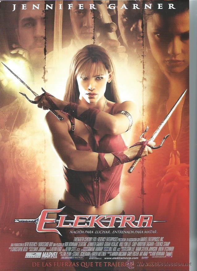 Kino: GU&Iacute;A PUBLICITARIA DE LA PEL&Iacute;CULA ELEKTRA, JENNIFER GARNER, ORIGINAL, 20 POR 30CM