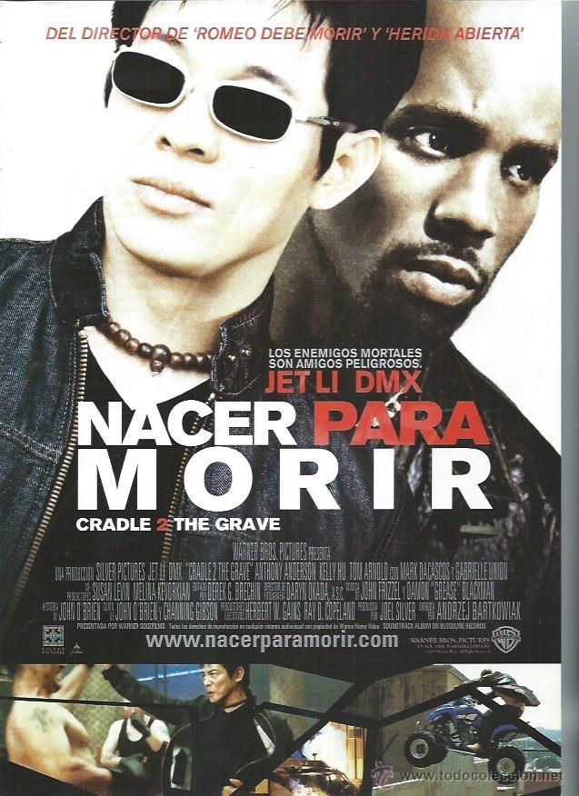 Kino: GU&Iacute;A PUBLICITARIA DE LA PEL&Iacute;CULA NACER PARA MORIR, ORIGINAL, 20 POR 30CM