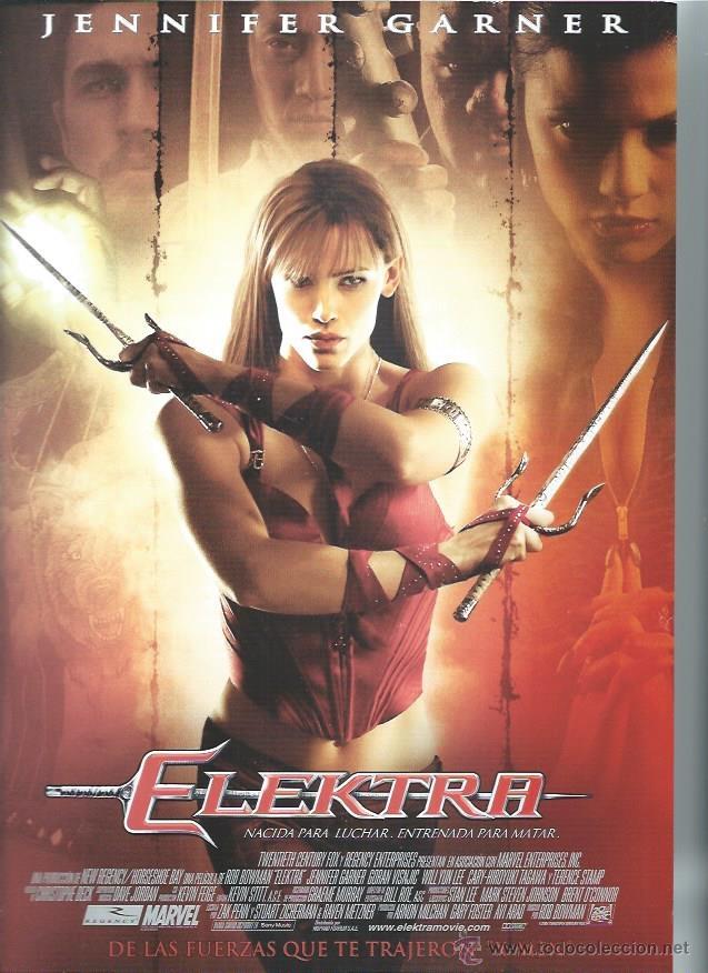 Kino: GU&Iacute;A PUBLICITARIA DE LA PEL&Iacute;CULA ELEKTRA, JENNIFER GARNER, ORIGINAL, 20 POR 30CM