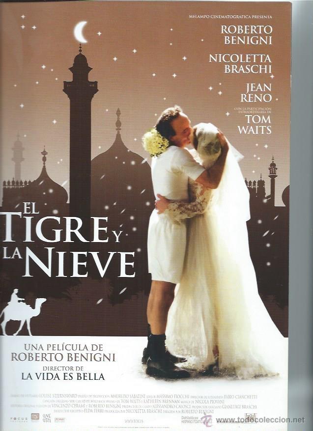 Cin&eacute;ma: GU&Iacute;A PUBLICITARIA DE LA PEL&Iacute;CULA ELTIGRE Y LA NIEVE, ORIGINAL, 20 POR 30CM