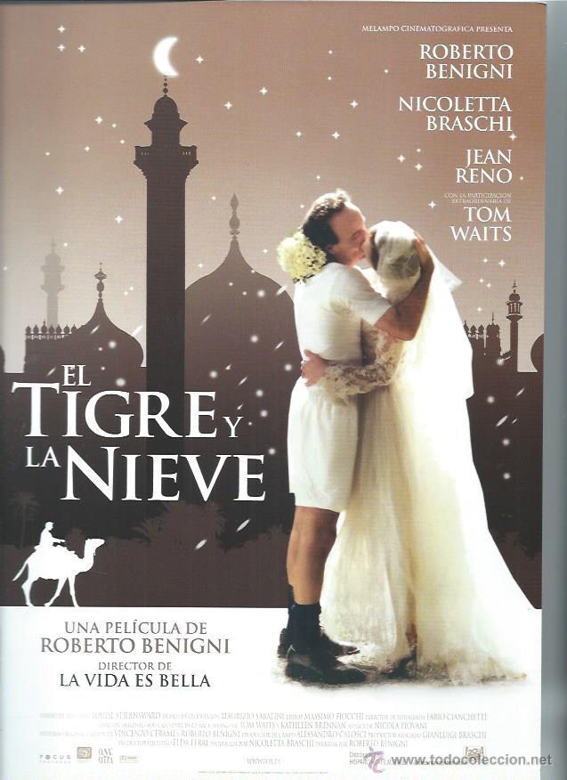 Cin&eacute;ma: GU&Iacute;A PUBLICITARIA DE LA PEL&Iacute;CULA EL TIGRE Y LA NIEVE, ORIGINAL, 20 POR 30CM