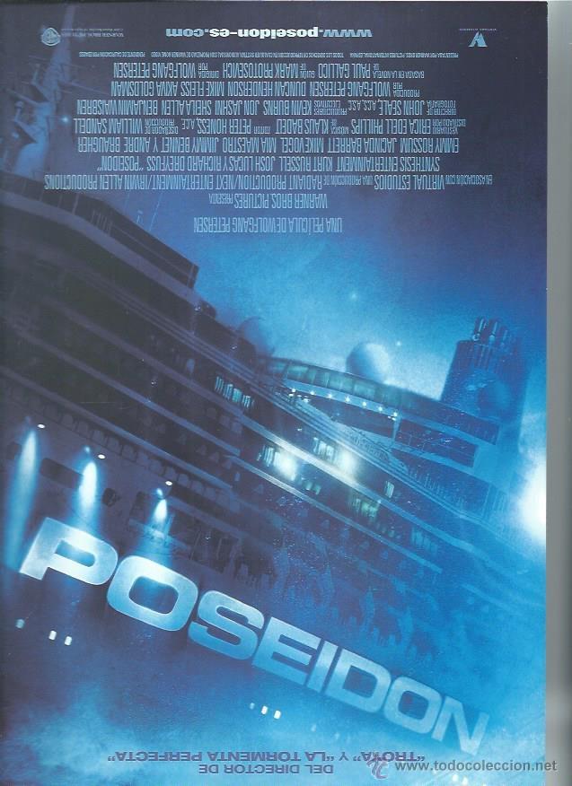 Cinema: GU&Iacute;A PUBLICITARIA DE LA PEL&Iacute;CULA POSEID&Oacute;N, ORIGINAL, 20 POR 30CM