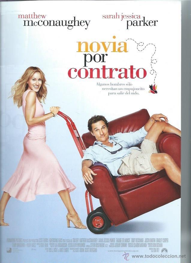 Cin&eacute;ma: GU&Iacute;A PUBLICITARIA DE LA PEL&Iacute;CULA NOVIA POR CONTRATO, ORIGINAL, 20 POR 30CM