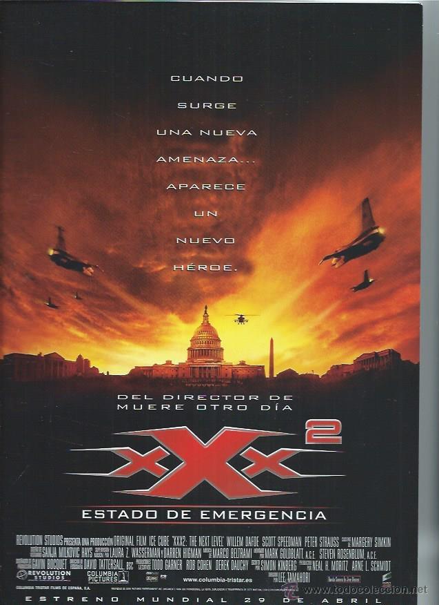 Cin&eacute;ma: GU&Iacute;A PUBLICITARIA DE LA PEL&Iacute;CULA ESTADO DE EMERGENCIA XXX2, ORIGINAL, 20 POR 30CM