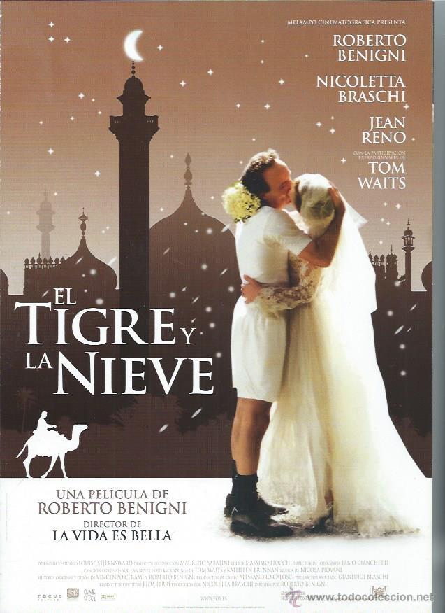 Cin&eacute;ma: GU&Iacute;A PUBLICITARIA DE LA PEL&Iacute;CULA EL TIGRE Y LA NIEVE, ORIGINAL, 20 POR 30CM