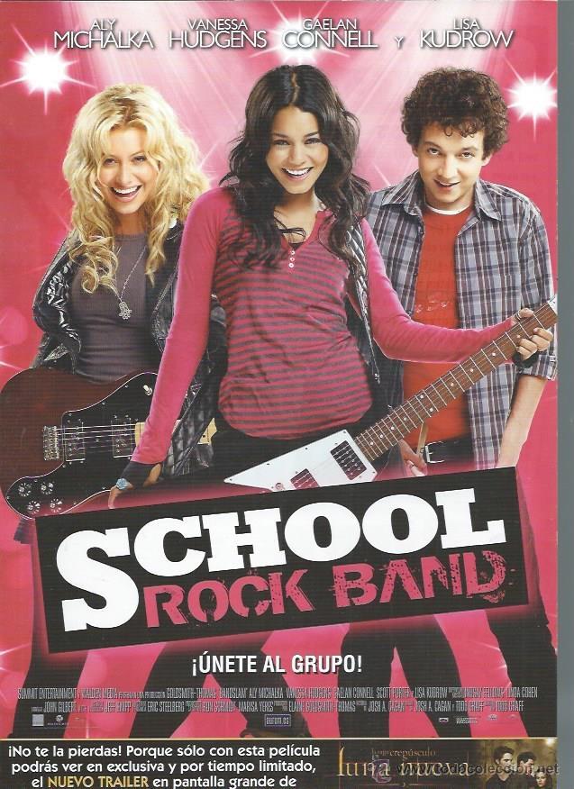 Kino: GU&Iacute;A PUBLICITARIA DE LA PEL&Iacute;CULA SCHOOL ROCK BAND, ORIGINAL, 30 POR 20CM