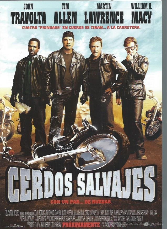 Kino: GU&Iacute;A PUBLICITARIA DE LA PEL&Iacute;CULA CERDOS SALVAJES, ORIGINAL, 30 POR 20CM
