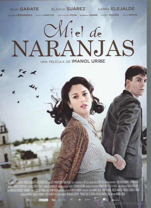 Kino: GU&Iacute;A PUBLICITARIA DE LA PEL&Iacute;CULA MIEL DE NARANJAS, ORIGINAL, 30 POR 20CM