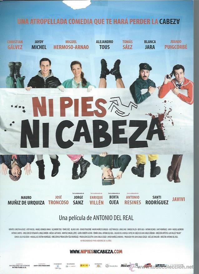 Cinema: GU&Iacute;A PUBLICITARIA DE LA PEL&Iacute;CULA NI PIES NI CABEZA, ORIGINAL, 30 POR 20CM