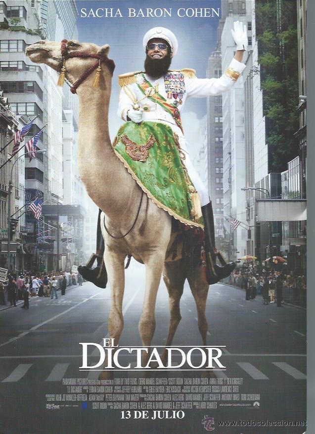 Kino: GU&Iacute;A PUBLICITARIA DE LA PEL&Iacute;CULA EL DICTADOR, ORIGINAL, 30 POR 20CM