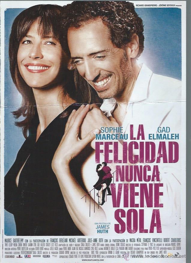 Cinema: GU&Iacute;A PUBLICITARIA DE LA PEL&Iacute;CULA LA FELICIDAD NUNCA VIENE SOLA, ORIGINAL, 30 POR 20CM