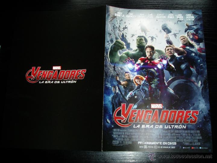 Cine: LOS VENGADORES. LA ERA DE ULTRON. GUIA PUBLICITARIA DOBLE. ORIGINAL.MAGNIFICO ESTADO.NUEVO.