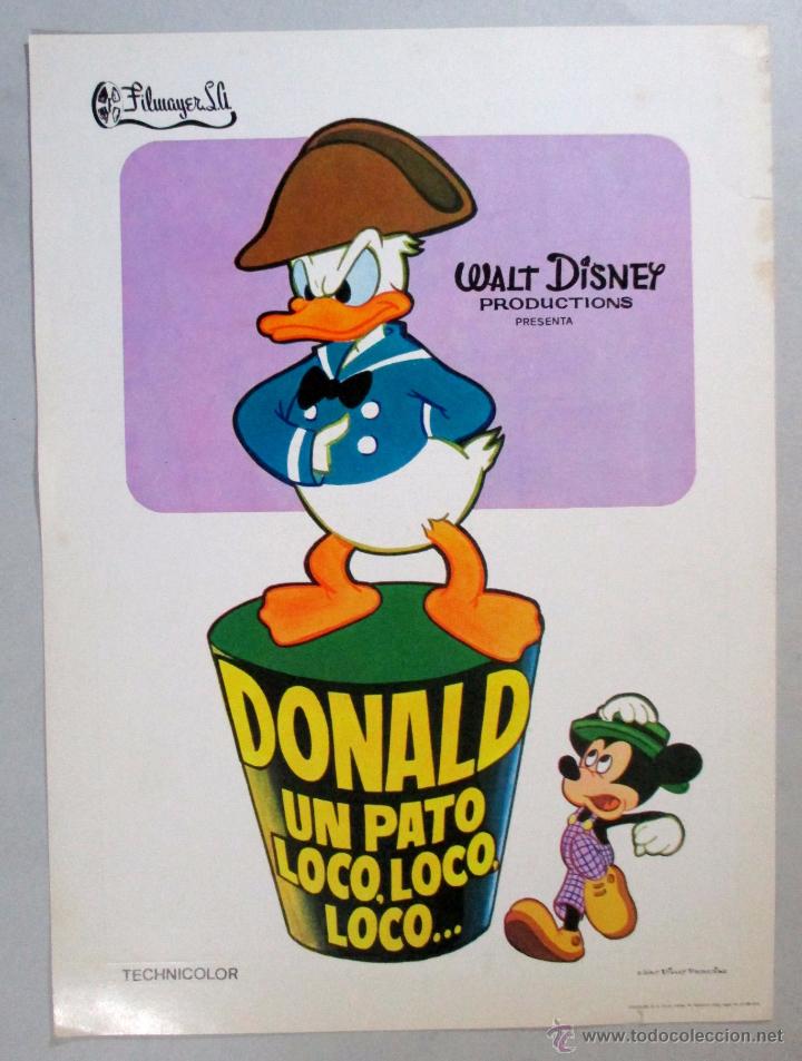 Cine: DONALD UN PATO LOCO LOCO , WALT DISNEY , MICKEY MOUSE  , 1980 , GUIA PUBLICITARIA CINE -S5
