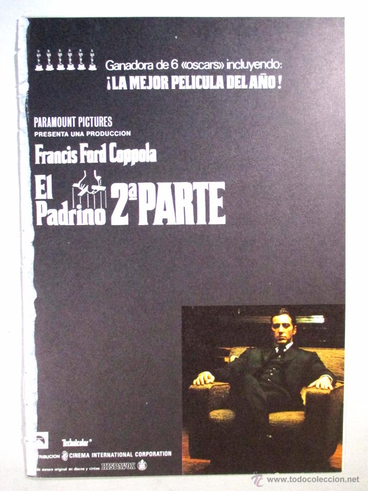 Cine: EL PADRINO PARTE II , COPPOLA , 1974 , GUIA PUBLICITARIA CINE -S7