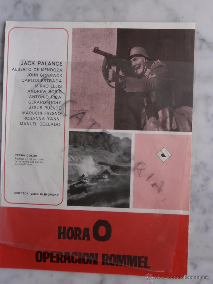 Cine: hora o operacion romel  por jack  palance mide 30 x 21 c.m.