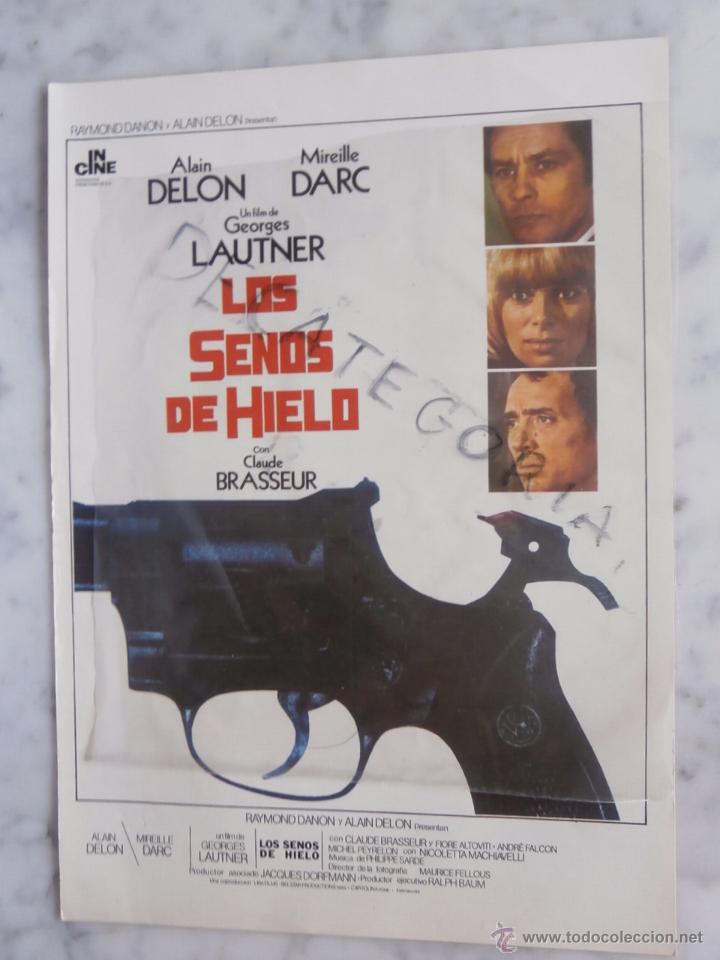 Cine: los senos de hielo - alain delon - mireille darc - mide 30 x 21 c.m.