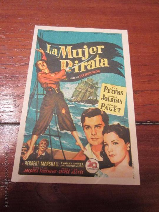 Cine: LA MUJER PIRATA PROGRAMA SENCILLO 20TH CENTURY FOX SOLIGO JEAN PETERS DEBRA PAGET LOUIS JORDAN