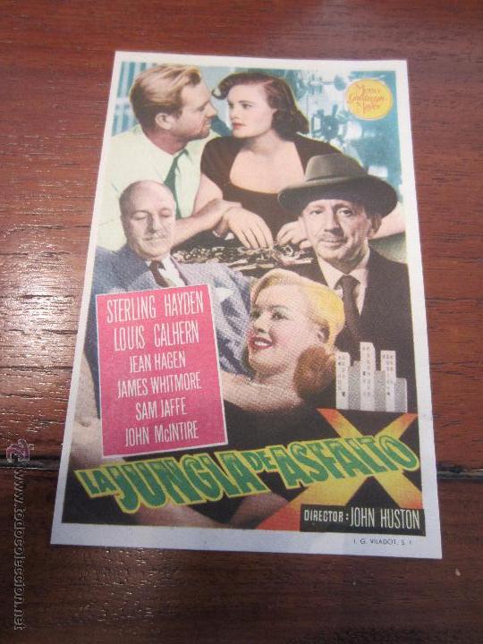 Cine: LA JUNGLA DE ASFALTO PROGRAMA SENCILLO MGM MARILYN MONROE STERLING HAYDEN