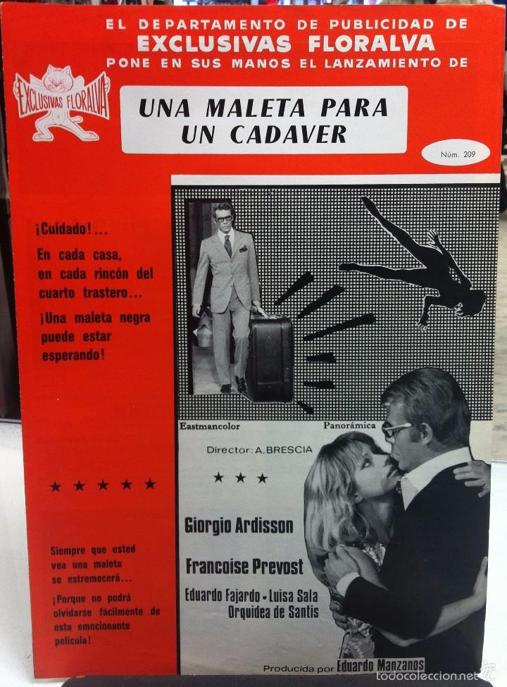Cine: UNA MALETA PARA UN CADAVER1970 (GUIA ORIGINAL DOBLE CON FOTOS) GIORGIO ARDISSON - EDUARDO FAJARDO