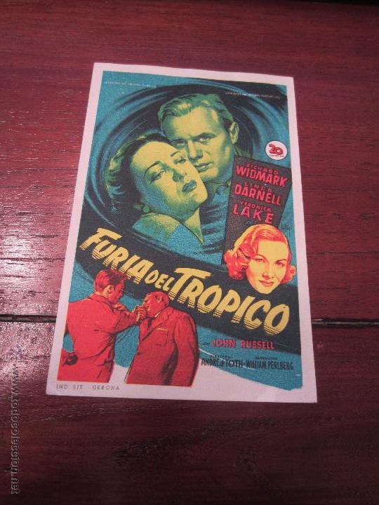 Cine: FURIA DEL TROPICO PROGRAMA SENCILLO 20TH CENTURY FOX SOLIGO LINDA DARNELL VERONICA LAKE