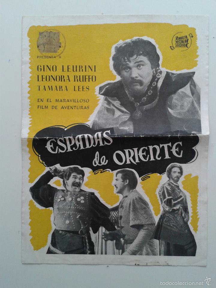 Cinema: GUIA PUBLICITARIA FICHA TECNICA DE CINE DE LA PELICULA ESPADAS DE ORIENTE GINO LEURINI LEONORA RUFFO