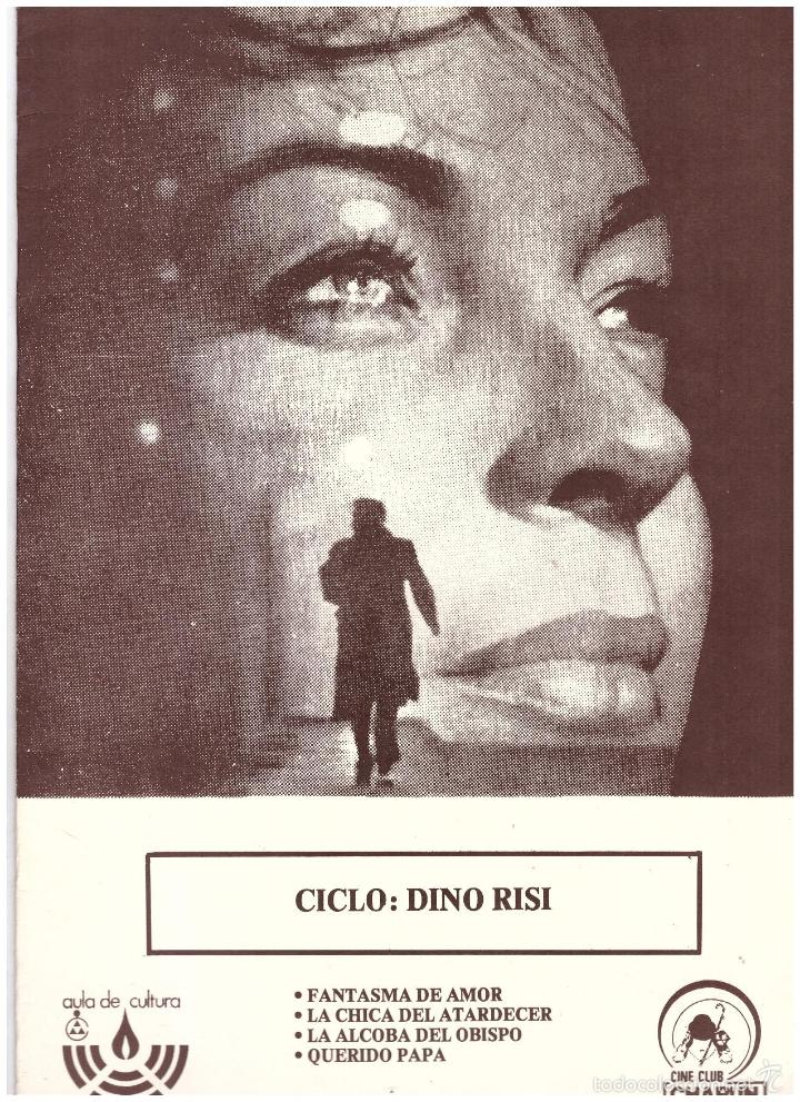 Cinema: Cine Club Chaplin. Ciclo : Dino Risi.  12 p&aacute;ginas con la programaci&oacute;n.