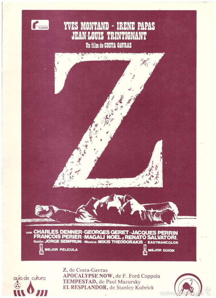Cinema: Cine Club Chaplin. Z, Apocalypse Now, Tempestad, El Resplandor. 12 p&aacute;ginas.