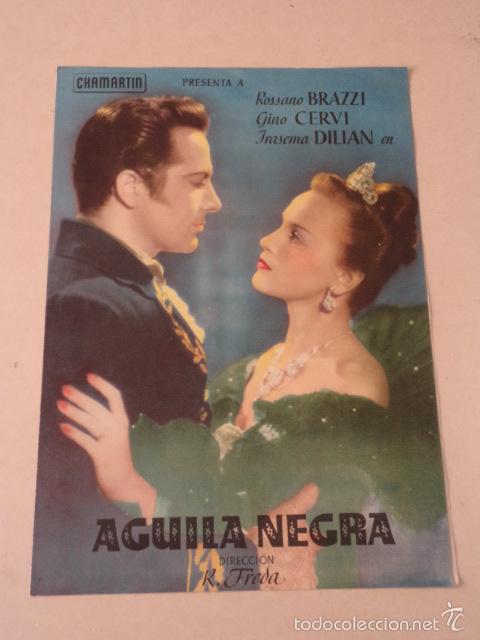 Cine: GU&Iacute;A CINEMATOGR&Aacute;FICA &Aacute;GUILA NEGRA - ROSSANO BRAZZI, GINO CERVI Y IRASEMA DILIAN
