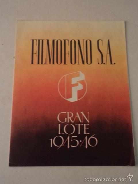 Cine: CAT&Aacute;LOGO PEL&Iacute;CULAS FILM&Oacute;FONO - TEMPORADA 1945-1946