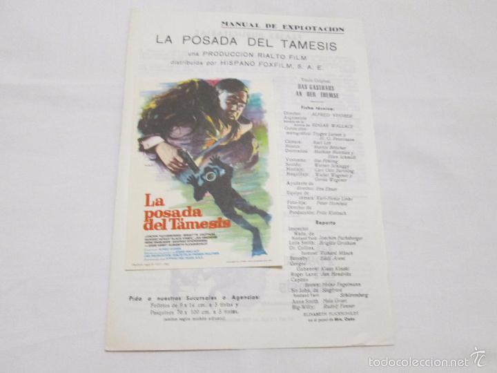 Cinema: LA POSADA DEL TAMESIS - JOAQUIM FUCHSBERGER // BRIGITTE GROTHUM // ETC. - HISPANO FOXFILM - SIN A&Ntilde;O